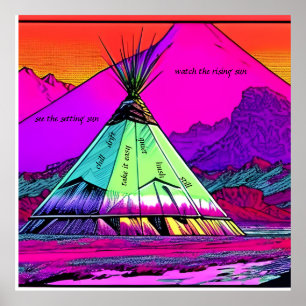 TRANQUIL TEPEE - tyst tystnad. Redigerbar text Poster