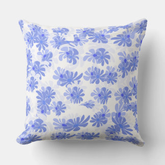 Tranquil Touch: Blue Patterned Throw Pillow Kudde
