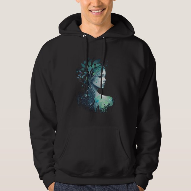 Tranquil Tree Goddess Graphic Tees Men Women Boys  Hoodie (Framsida)