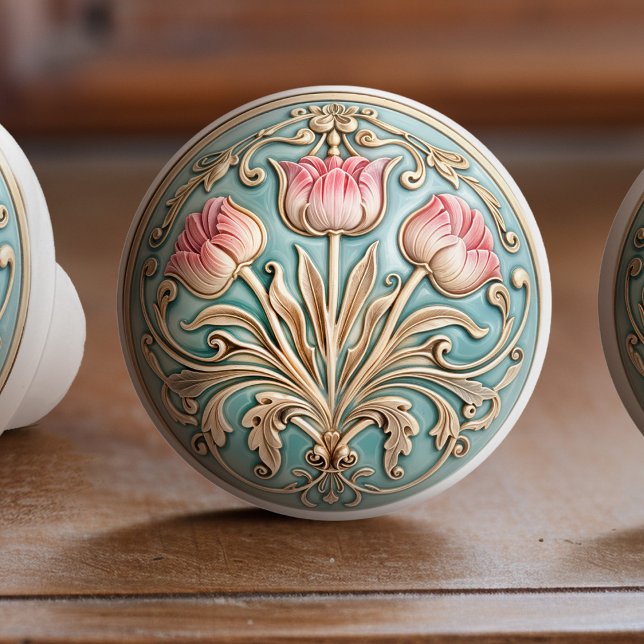 Tranquil Tulip Trio Ceramic Knopp Drag (Skapare uppladdad)