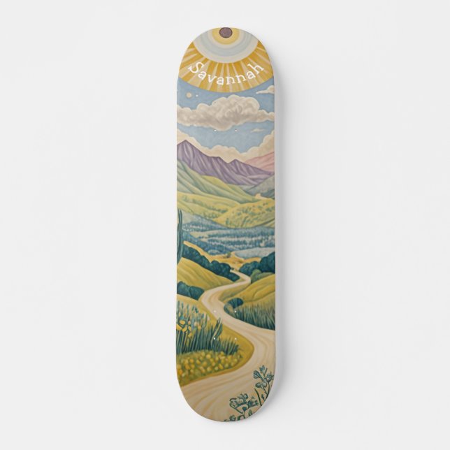 Tranquil Valley: Pastel Ligcape Mini Skateboard Bräda 18,5 Cm (Framsida)