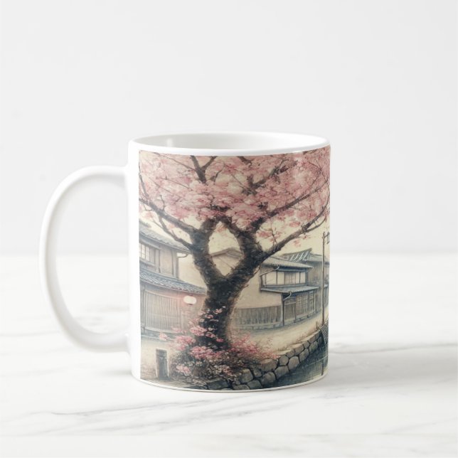 Tranquil Vår i Japan Kaffemugg (Vänster)