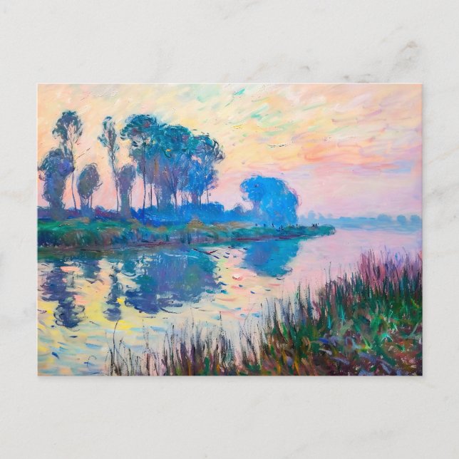 Tranquil Vår River Scene i Havelland Helg Vykort (Framsida)