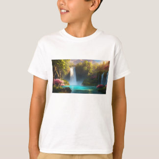 Tranquil Vatten: Geese Family by the Falls T Shirt