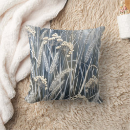 Tranquil Wheat Wildflower Impressionist Design Kudde