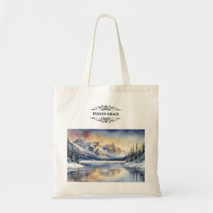 Tranquil Winter Banff National Park Tote Tygkasse