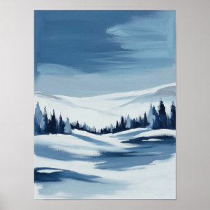 Tranquil Winter Ligcape Digital målning Poster