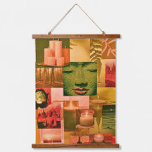 Tranquil Zen Harmony Wood Topped Wall Tapestry