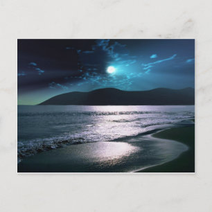 Tranquilitet Beach Moonrise Vykort