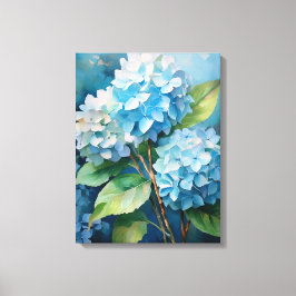 Tranquilitet: Blue Hydrangeas Canvastryck