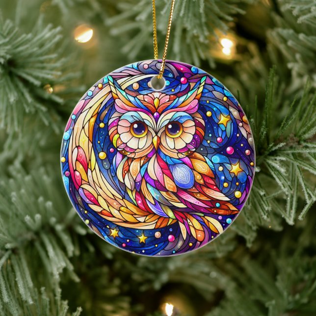 Tranquilitet i glaset A Blommigt glasfönster Julgransprydnad Keramik (Träd)