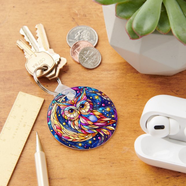 Tranquilitet i glaset A Blommigt glasfönster Nyckelring (Skrivbord)