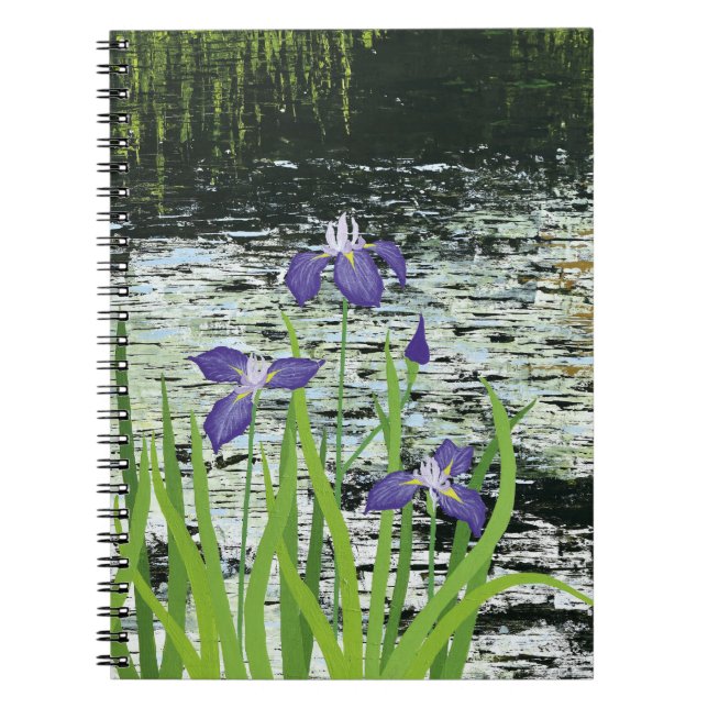 "Tranquilitet" Lila Iris-bärbar dator Anteckningsbok (Framsidan)