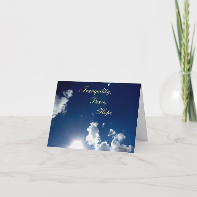 Tranquilitet Peace Hope Clouds Note Card Kort (Framsida)