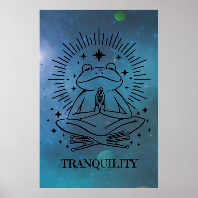 Tranquilitet Yoga Frog Poster (Framsidan)