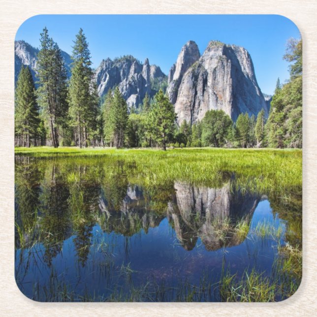 Tranquility i Yosemite Underlägg Papper Kvadrat (Framsidan)