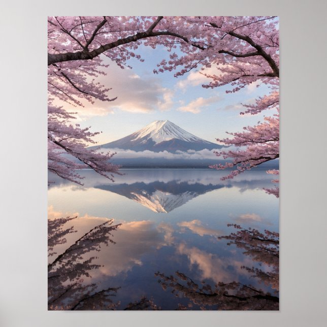 Tranquility of Mount Fuji Reflection Poster (Framsidan)
