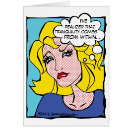Tranquility Tecknad Bok Woman Massage Therapy Hälsningskort