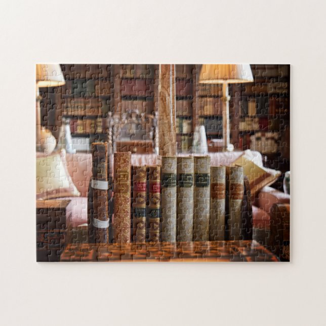 Tranquilityen av bibliotek - pussel (Horisontell)