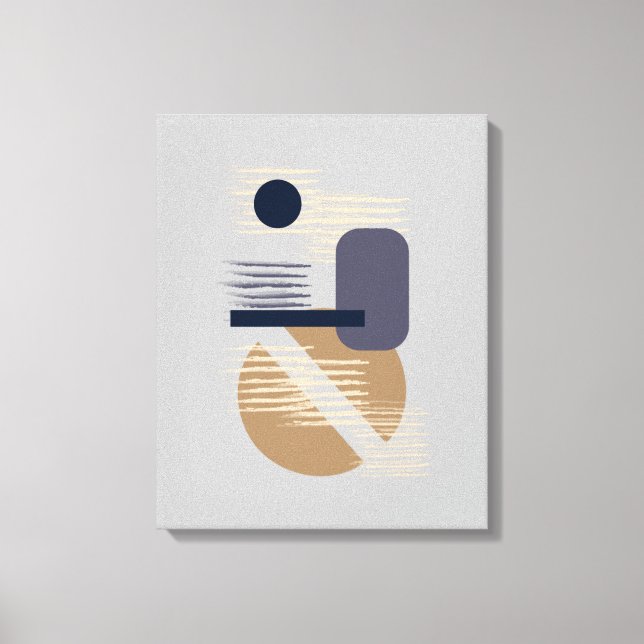 Tranquill Neutralt/Tan/Blues Minimalist Canvas Art (Framsida)