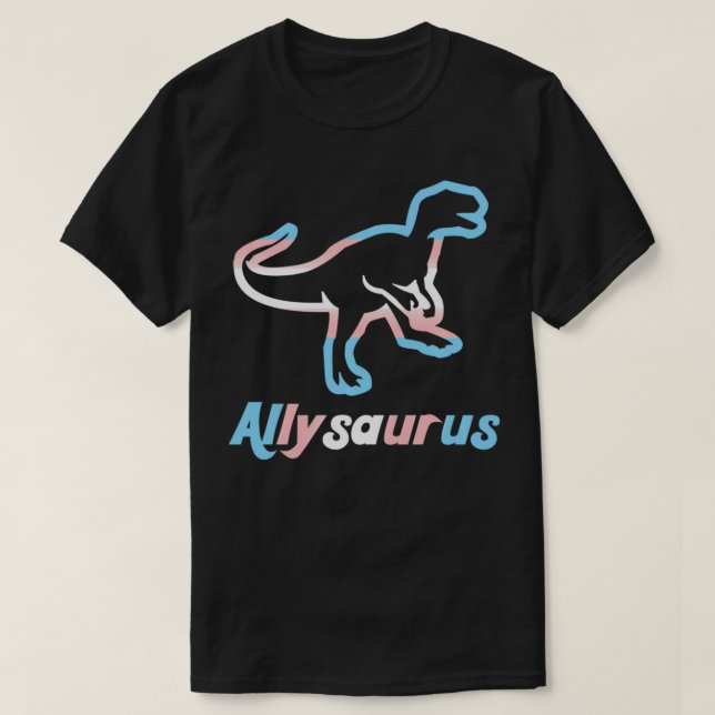 Trans Ally Allysaurus Gay pride HGBTQ Trans Flagga T Shirt (Design framsida)