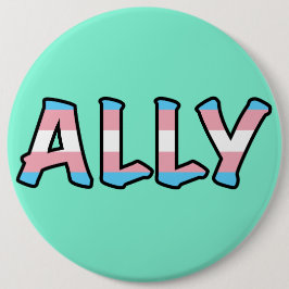 Trans Ally Hollow Brev | Mint-bakgrund Knapp