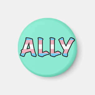 Trans Ally Hollow Brev   Mint-bakgrund Magnet