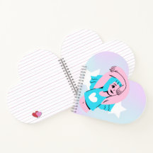 trans art design on heart shape notebook