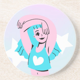 trans art on sandstone coaster underlägg