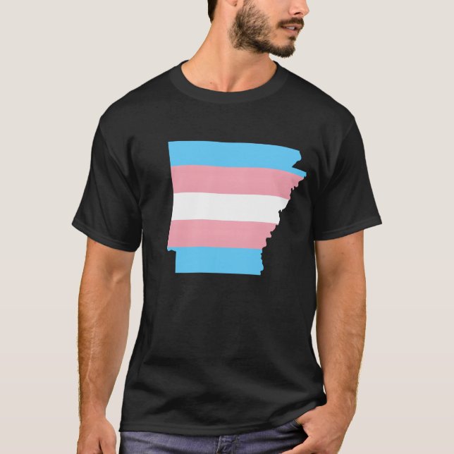 Trans Flag Arkansas LGBT Pride Support gift T Shirt (Framsida)