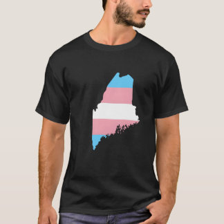 Trans Flag Maine HBTQ-stolthet Stöd rolig T Shirt