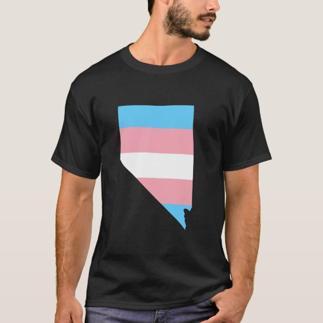 Trans Flag Nevada LGBT Pride Support family T Shirt (Framsida)