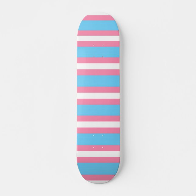 trans flag pattern on skateboard (Framsida)