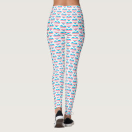 Trans Flagga Heart Mönster Leggings