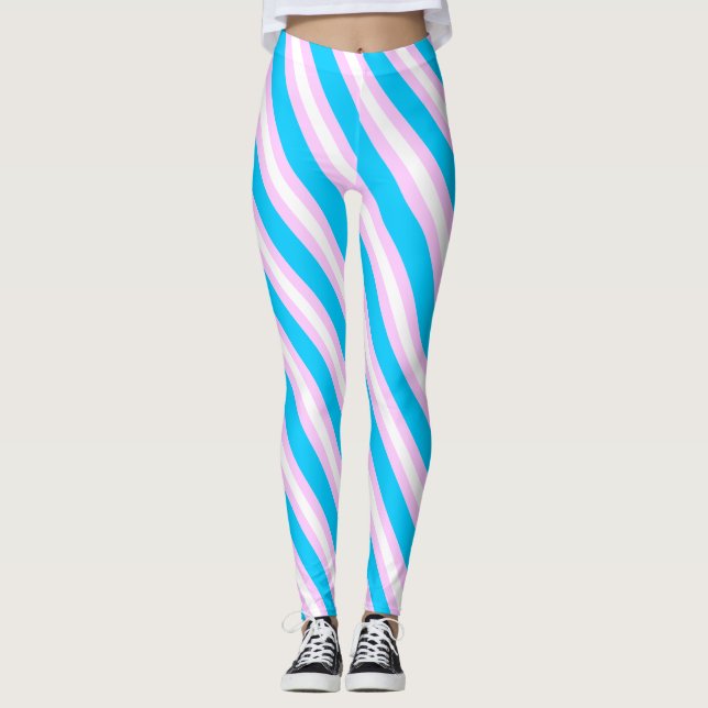 Trans Flagga Konst Leggings (Framsida)