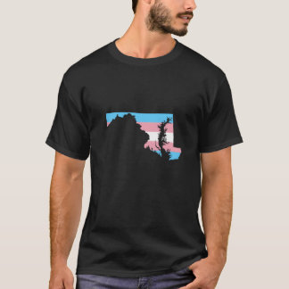 Trans Flagga Maryland HBTQ Stolthet Stöd familj T Shirt