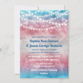 Trans Flagga Ombre String Ljus Bröllop Inbjudningar