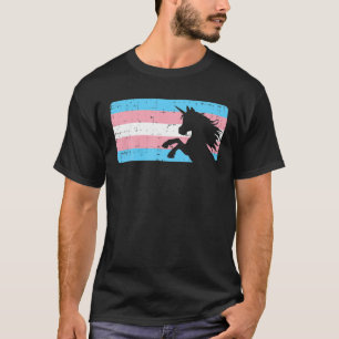 Trans Flagga Unicorn Transgender Transexual Pride  T Shirt