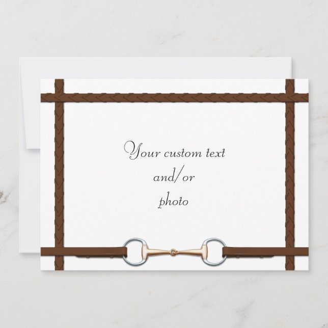 Träns & flätade tyglar Häst Foto Tack Kort (Framsida)