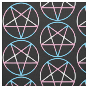 trans gay pride flagga pentagram transgender tyg