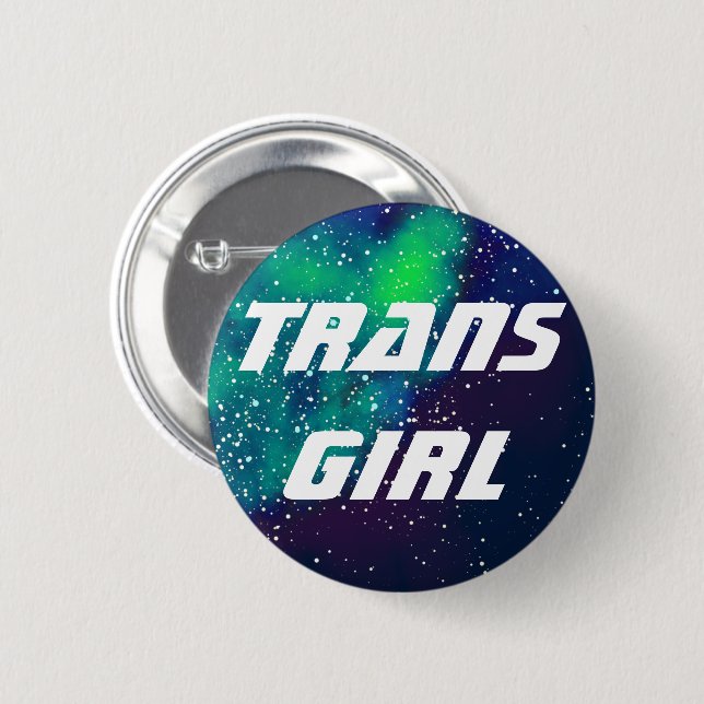 Trans Girl Anpassade Galaxy Identity Knapp (Framsida & baksida)