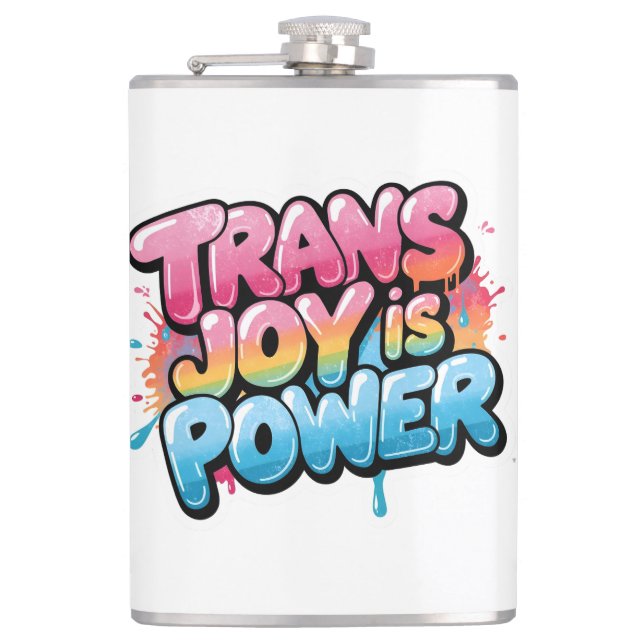 Trans Glädje Är Kraft Konst Stolthet Citat Design Fickplunta (Framsidan)