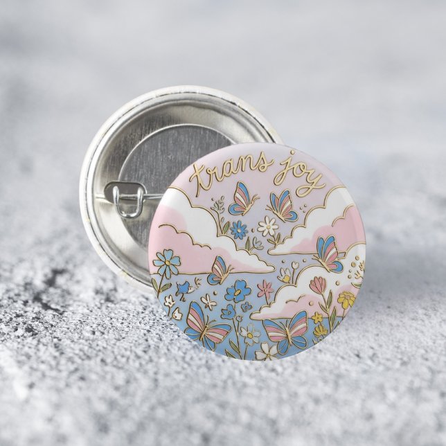 Trans Glädje  HBTQ Pride Pin Knapp (Skapare uppladdad)