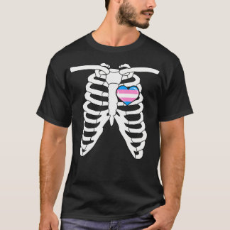 Trans Halloween Rolig Pride Skelett Lgbtq T Shirt