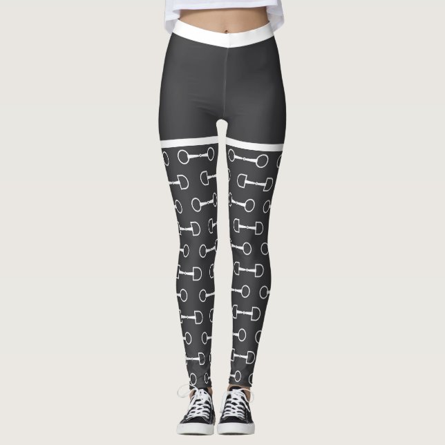 Träns Hästen Grå och Vit Leggings (Framsida)