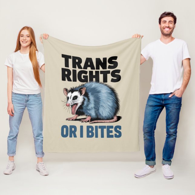 Trans Höger eller I Bitor Gay Funny Lgbtq Pride Fleecefilt (På plats)