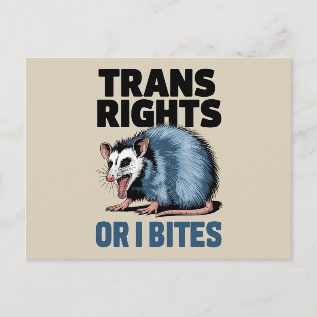 Trans Höger eller I Bitor Gay Funny Lgbtq Pride Vykort (Framsida)