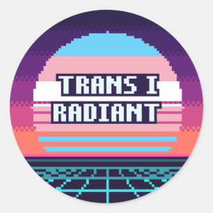 Trans I Strålande Katalansk Stolthet Pixel Klister Runt Klistermärke