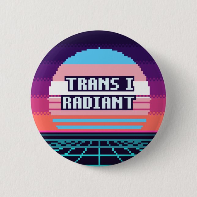 Trans I Strålande Katalansk Stolthet Pixel Knapp (Framsida)
