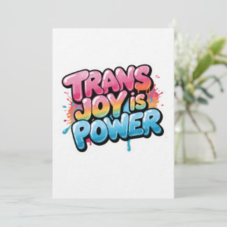 Trans Joy Is Power Art Pride Quote Design Inbjudningar
